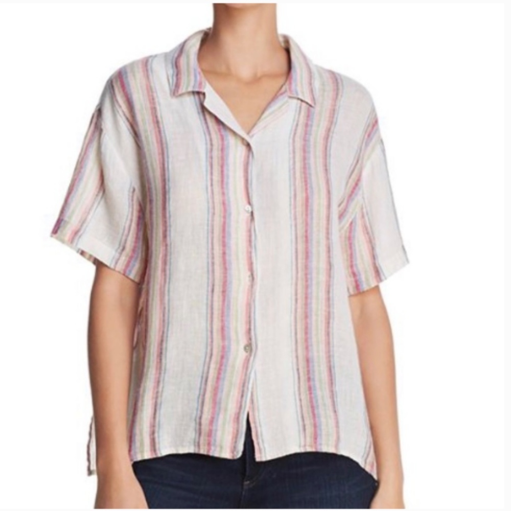 Rails Zuma Havana Stripe Metallic Button Down S - image 7